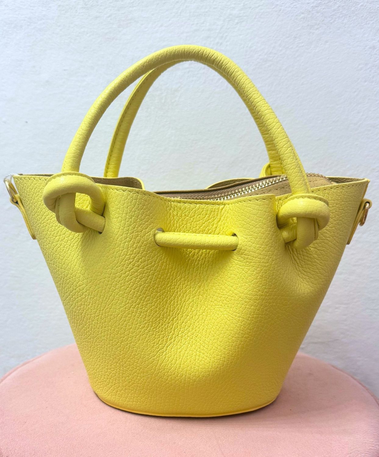 Bolso Piel Nudo Amarillo