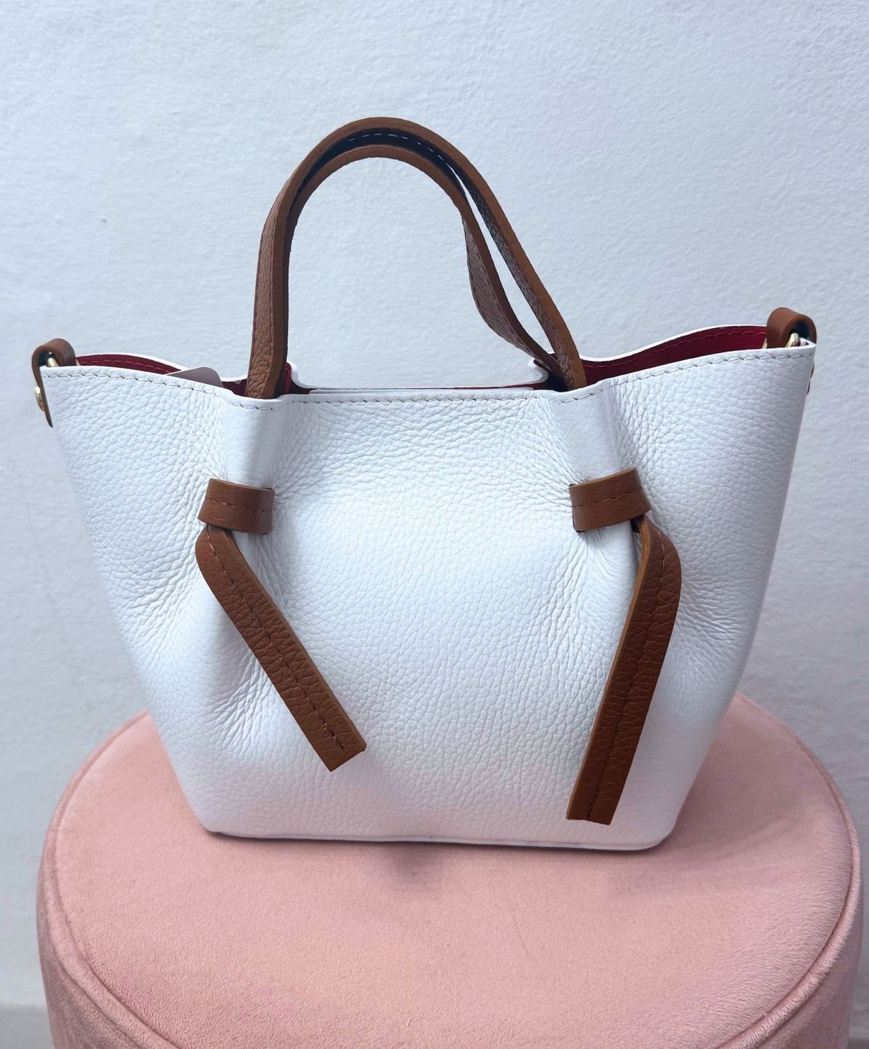 Bolso Mini Blanco Piel