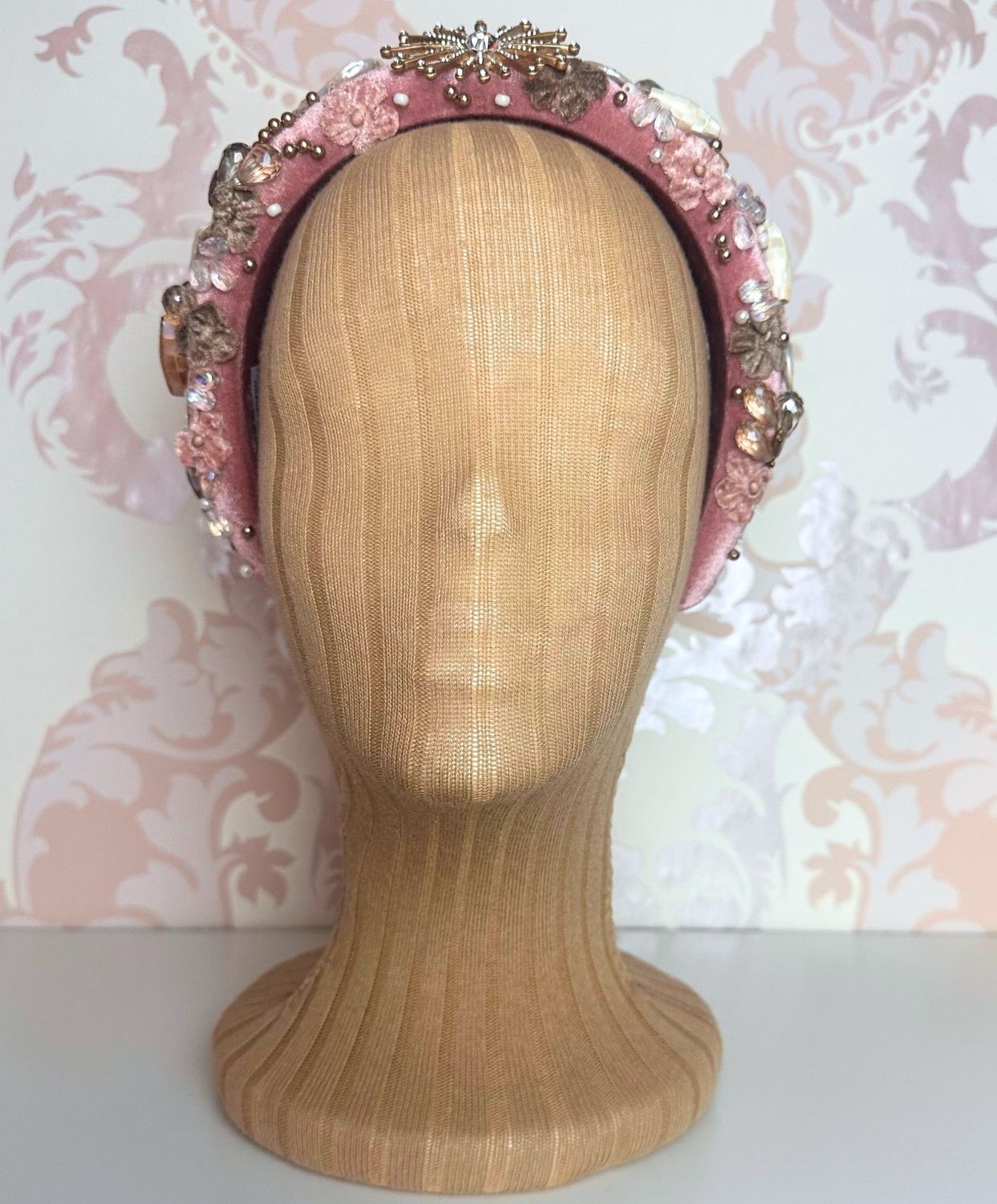Diadema Rosa Adornos "Hecho a mano"