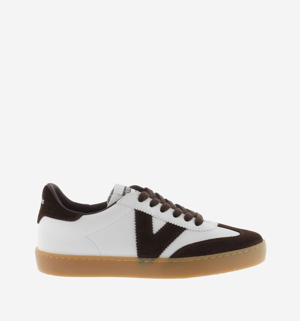 BERLÍN CICLISTA EFECTO PIEL & SERRAJE MARRON  Zapatillas para mujer con suela caramelo