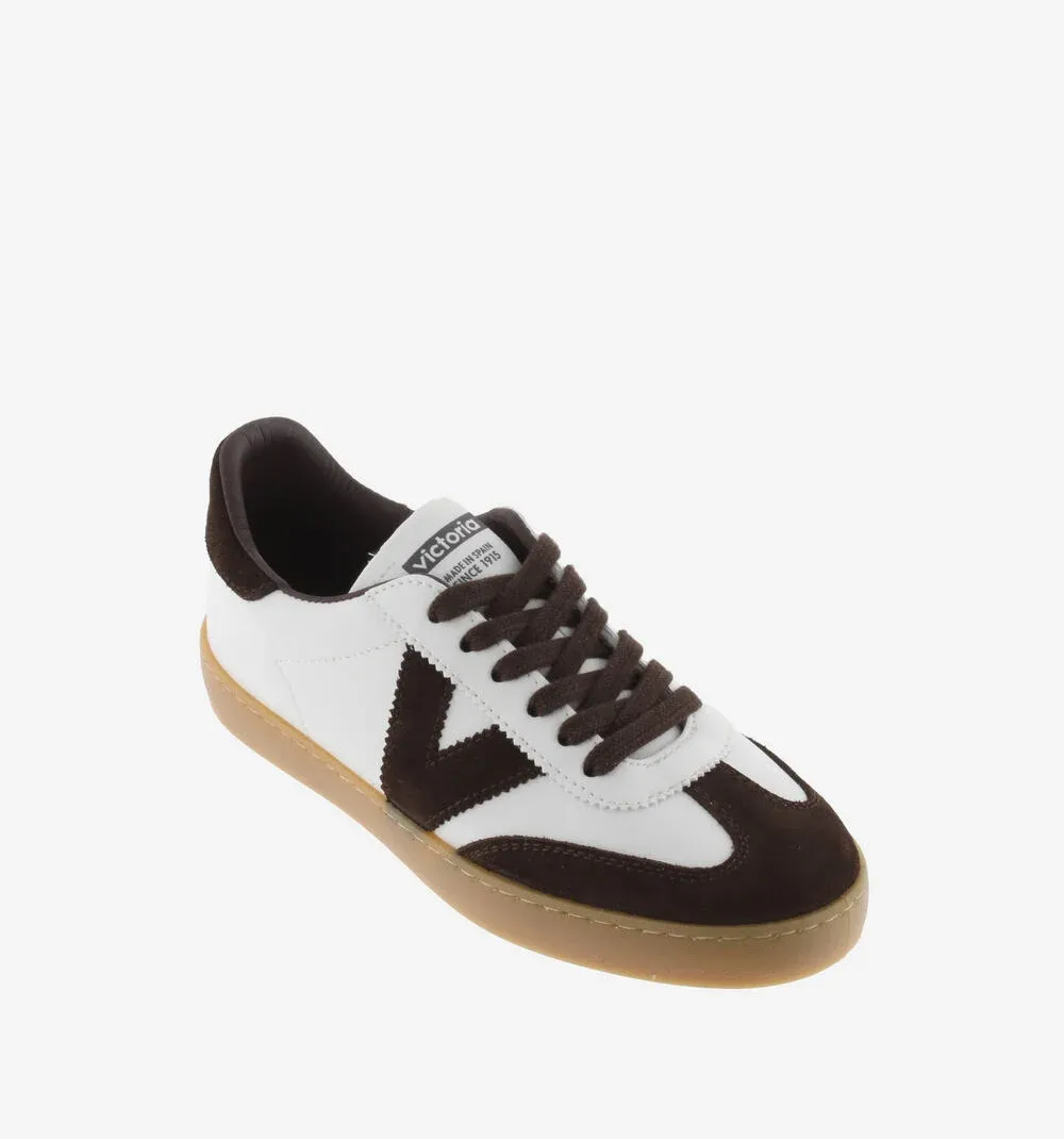 BERLÍN CICLISTA EFECTO PIEL & SERRAJE MARRON  Zapatillas para mujer con suela caramelo