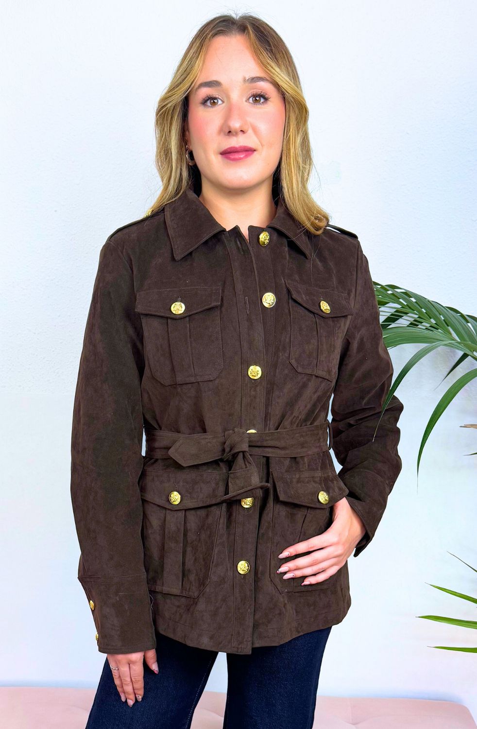 Blazer Ante Botones Marrón