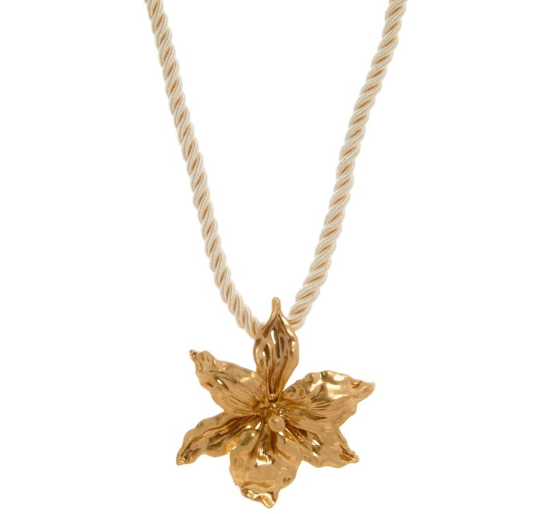 Collar Cordón Flor Dorada