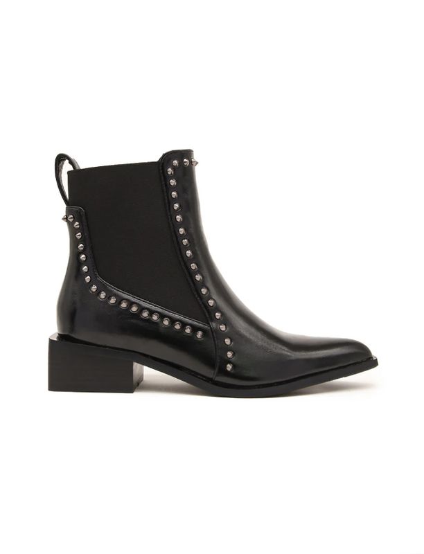 Botín Negro con Tachuelas y elástico