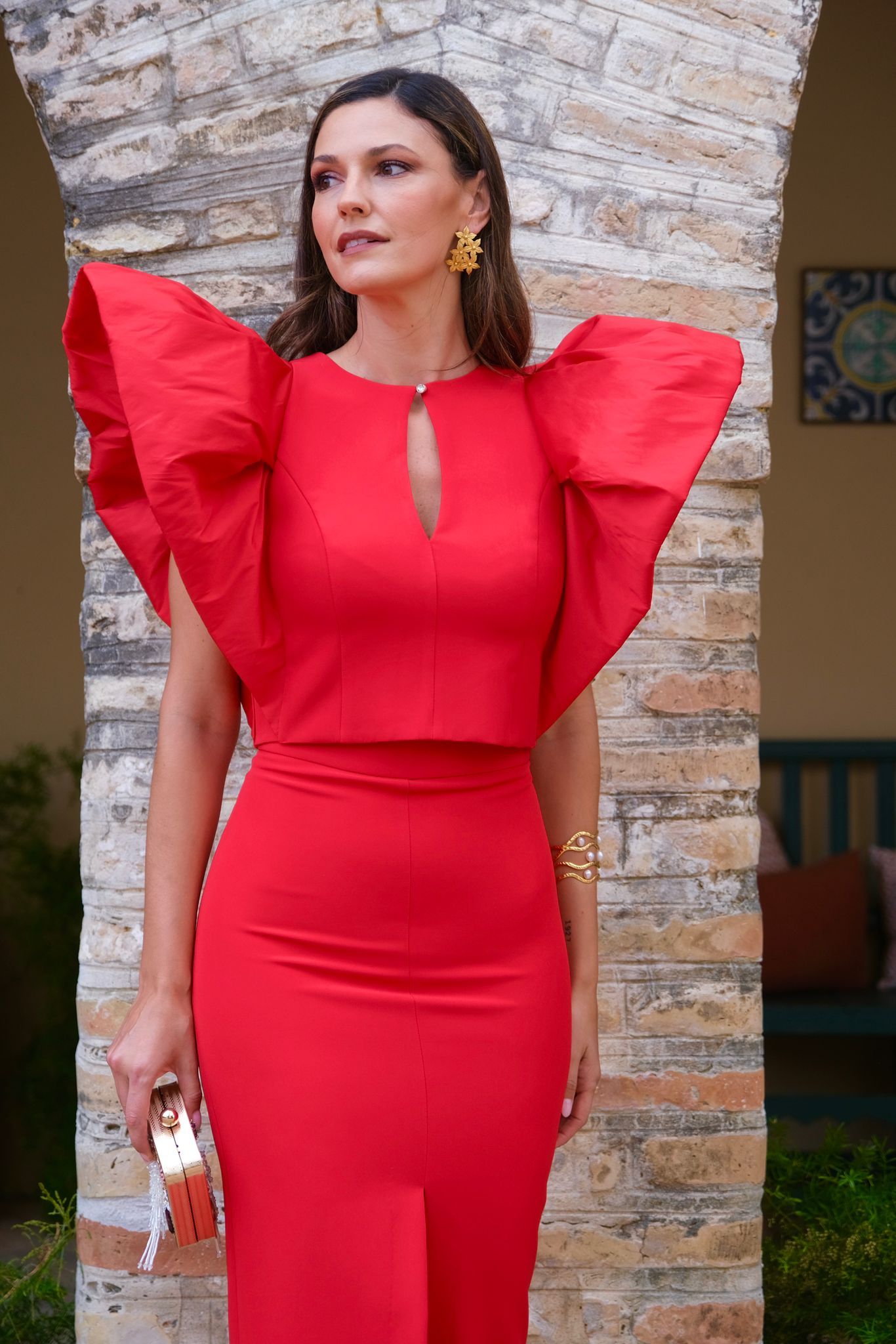 Conjunto VESUBIO ROJO- SEDA Y COLOR