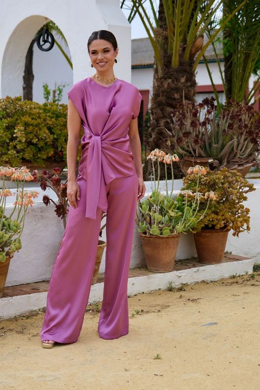 Conjunto MANDI MALVA- SEDA Y COLOR