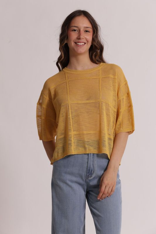 CAMISETA PUNTO MIMI-MUA - MOSTAZA