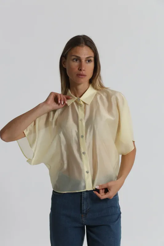 CAMISA CORTA DE TEJIDO LIGERO MIMI-MUA-AMARILLA