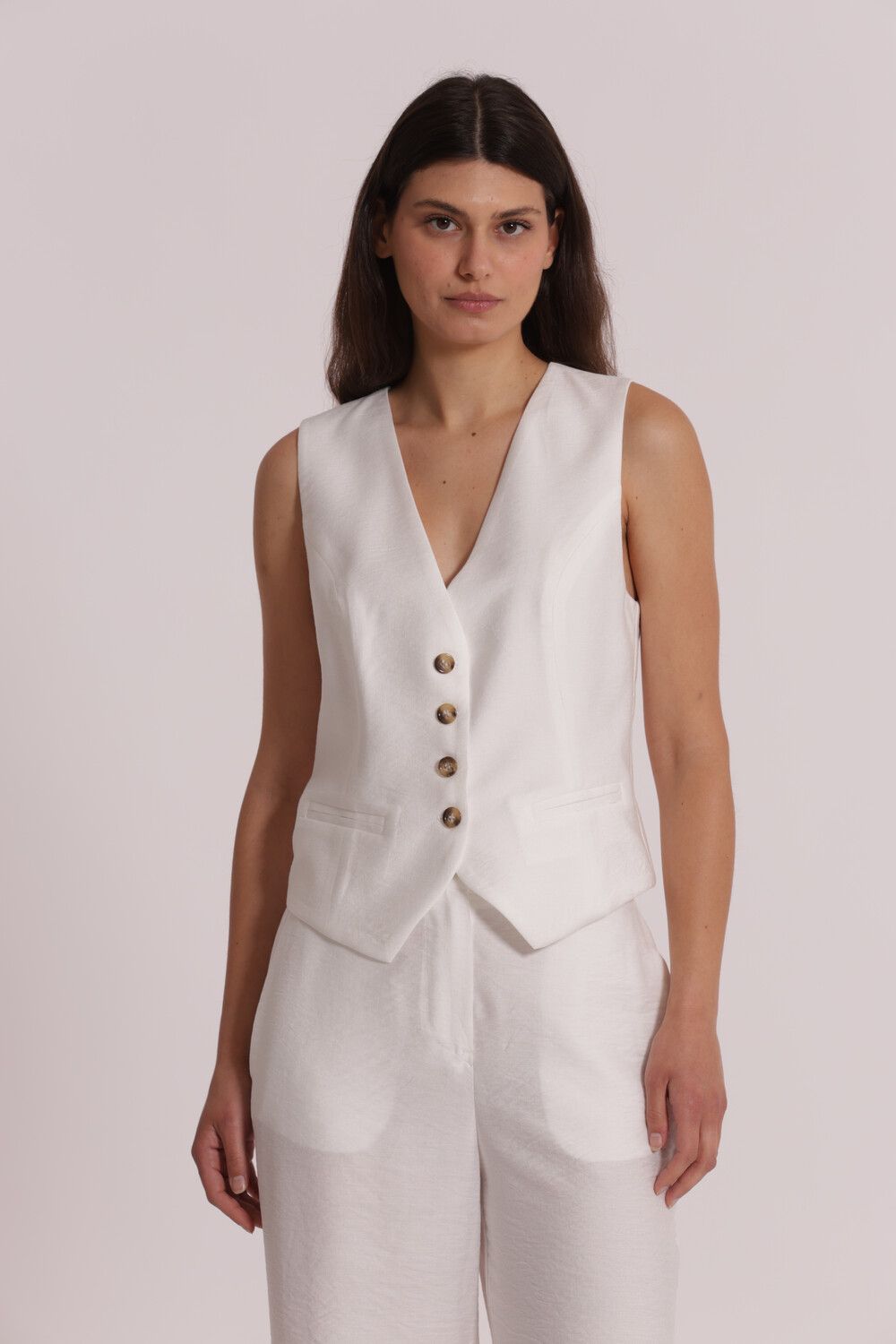 CHALECO BÁSICO-MIMI-MUA BLANCO