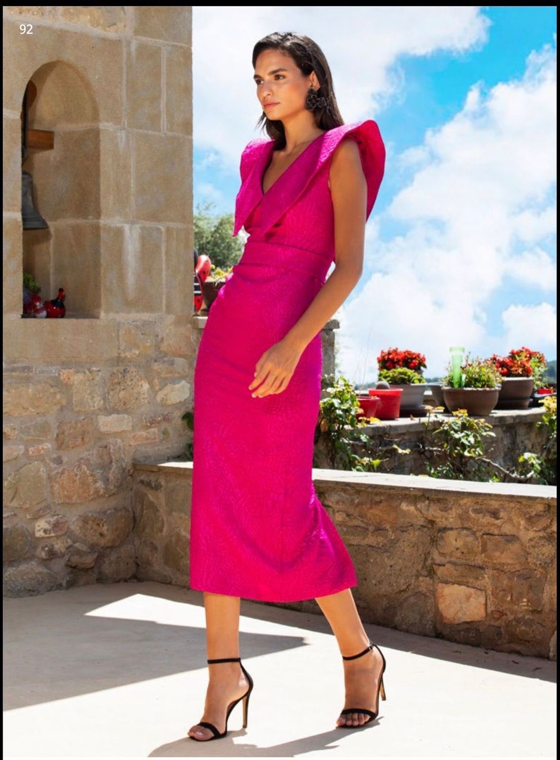 Vestido tejido brocado Fucsia-BETZZIA Vestido tejido brocado Fucsia-BETZZIA