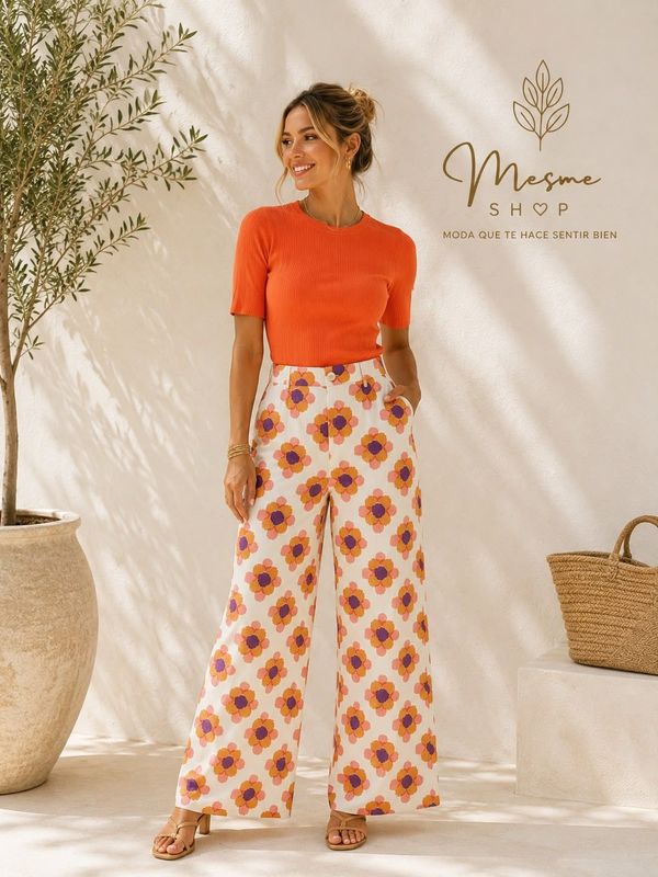 Pantalon Alto Flores