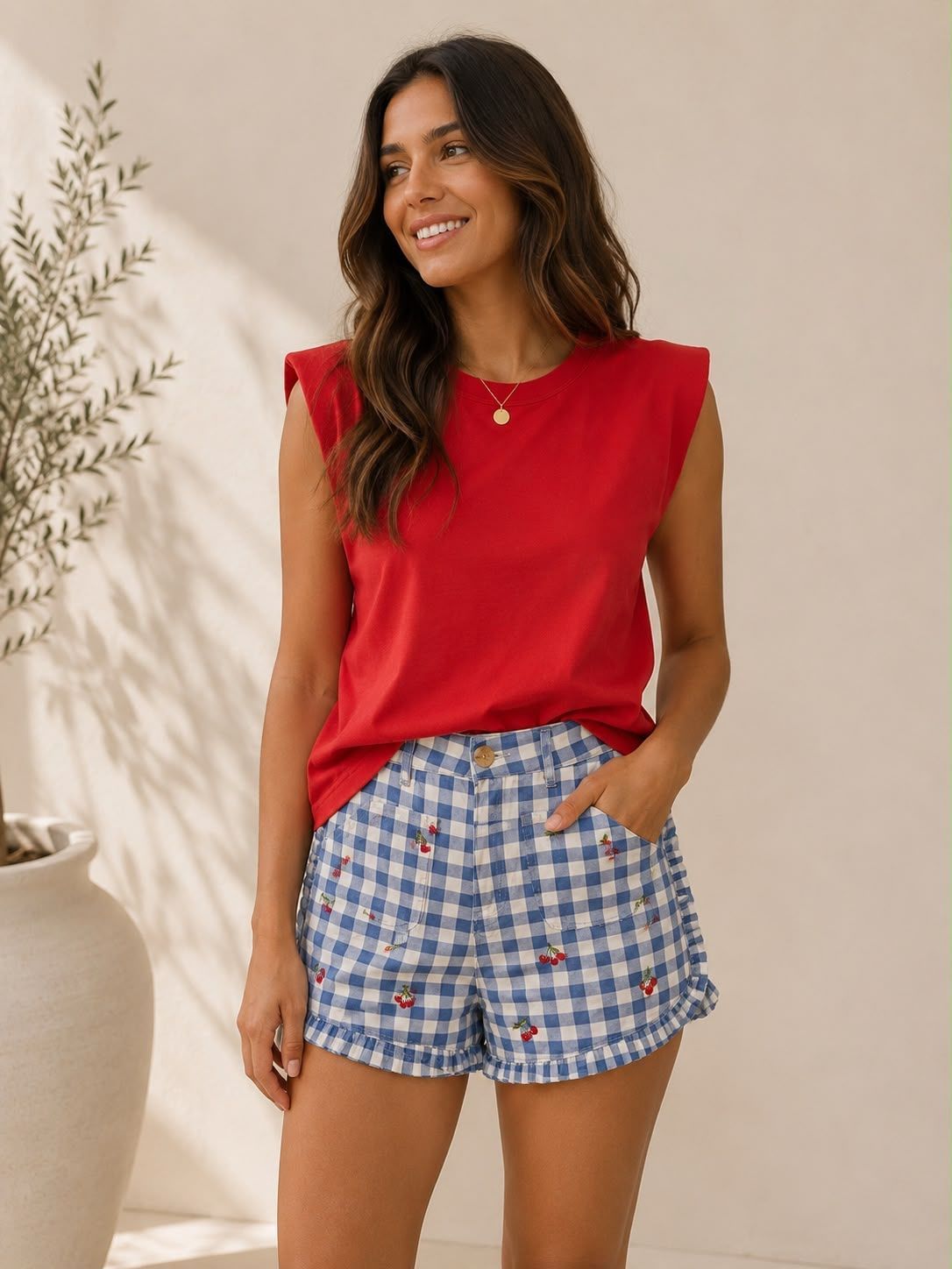 Camiseta Hombreras Roja
