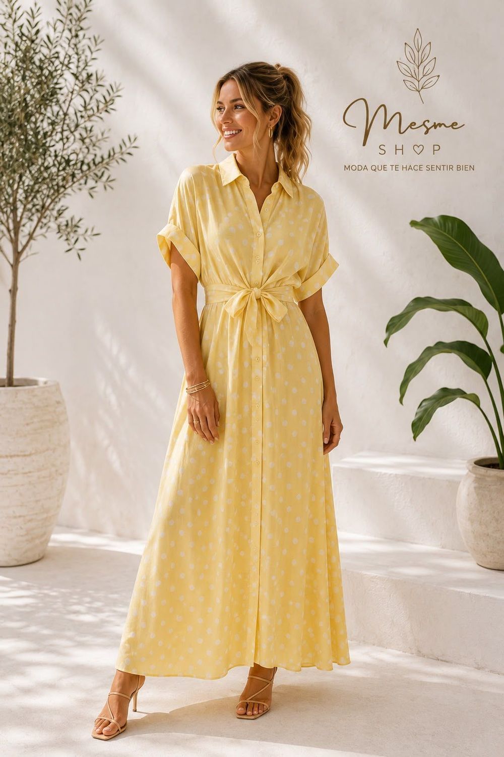 Vestido Lunares Amarillo