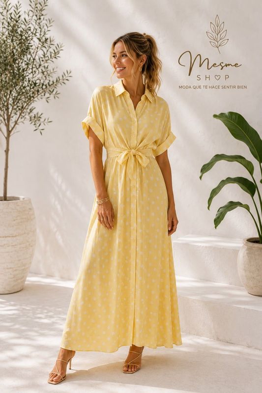 Vestido Lunares Amarillo