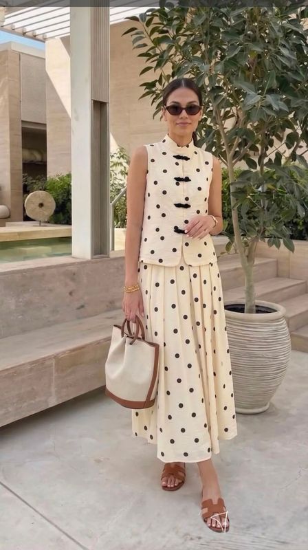 Falda Lunares Beige