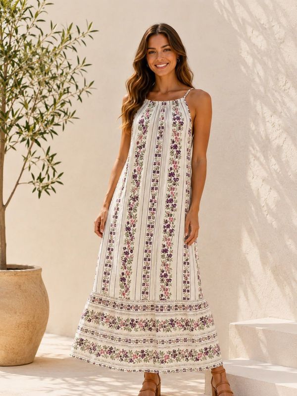 Vestido Flores Rosa