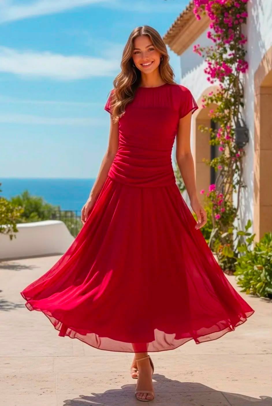 Vestido Tul Frambuesa