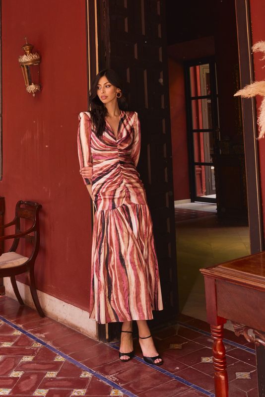 Vestido NAEL LINEAS ROSA - MAGNOLIA KOBUS