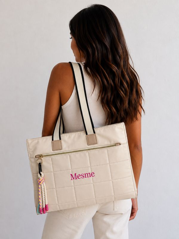 Bolso Acolchado Personalizado-Beige