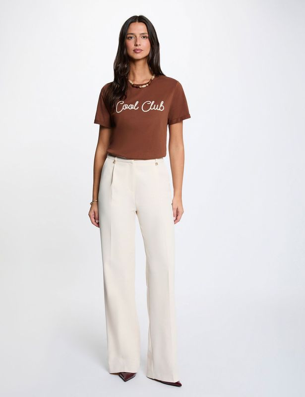 Camiseta cuello redondo Cool Club Marron-MORAGAN