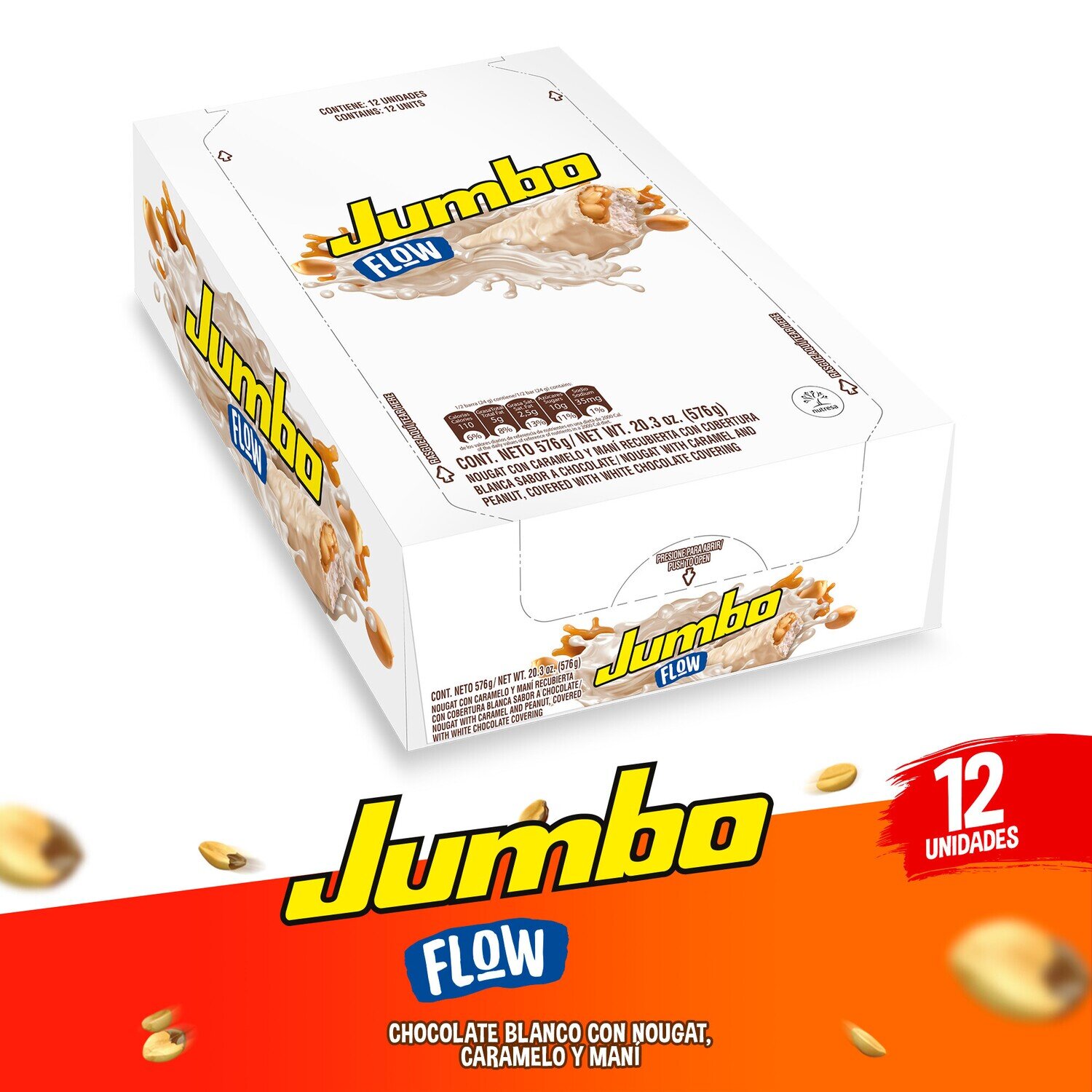 Choc. Jumbo Flow Blanca *12