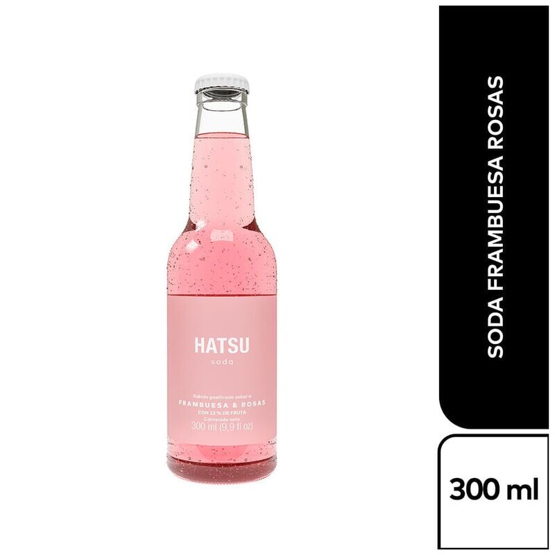 Soda Hatsu Frambuesa &amp; Rosas 300ml