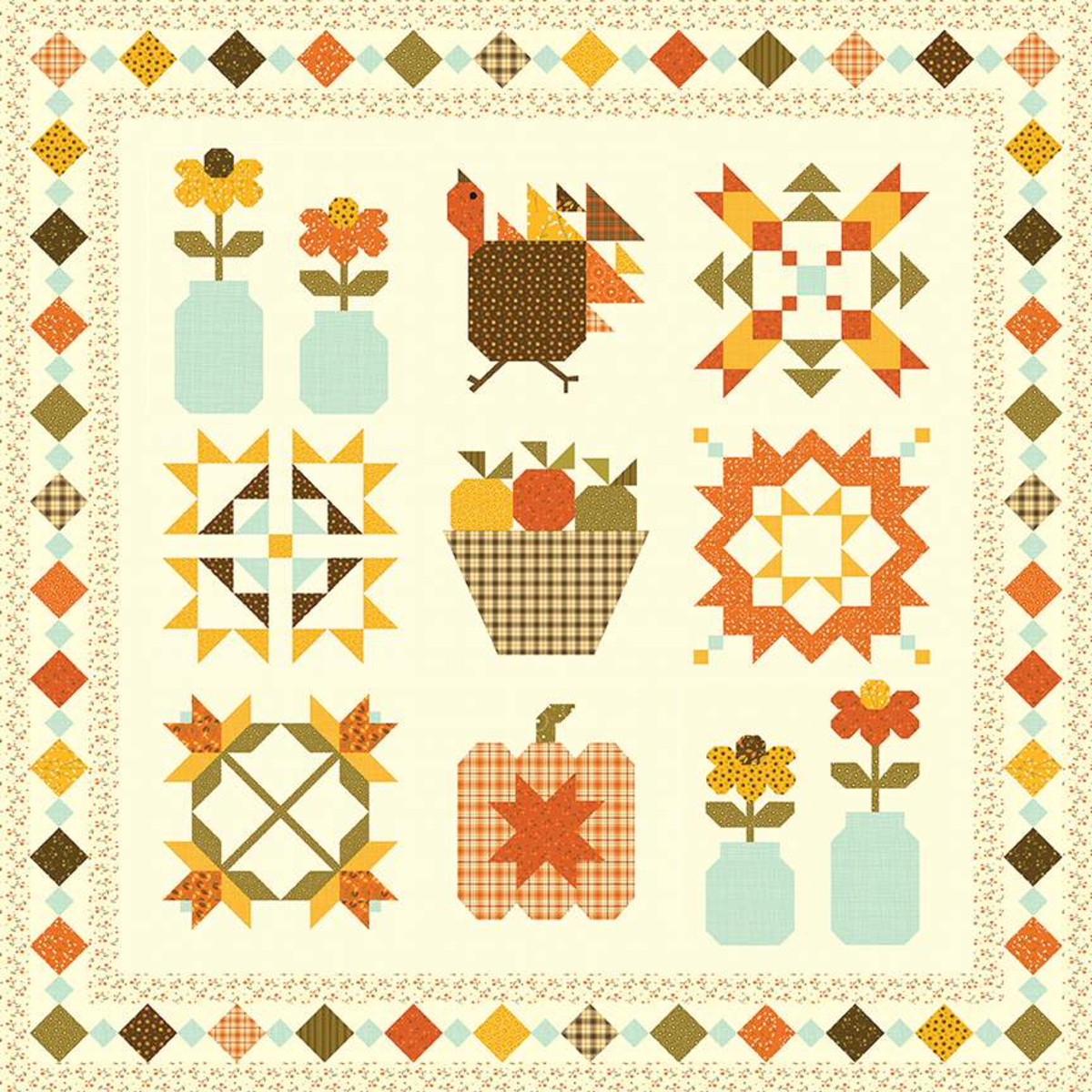 FALL AGTHERINGS Sampler Quilt Boxed Kit by SANDI GERVAIS