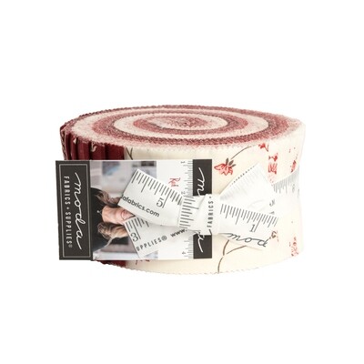 RED WHITE GATHERING 2.5" Jelly Roll by PRIMITIVE GATHERINGS