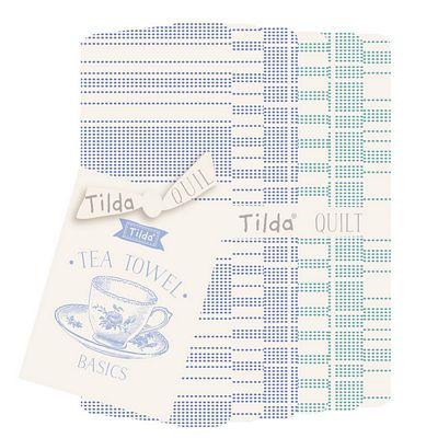 TEA TOWEL BASICS BLUE & TEAL Fat Quarter Bundle by TILDA