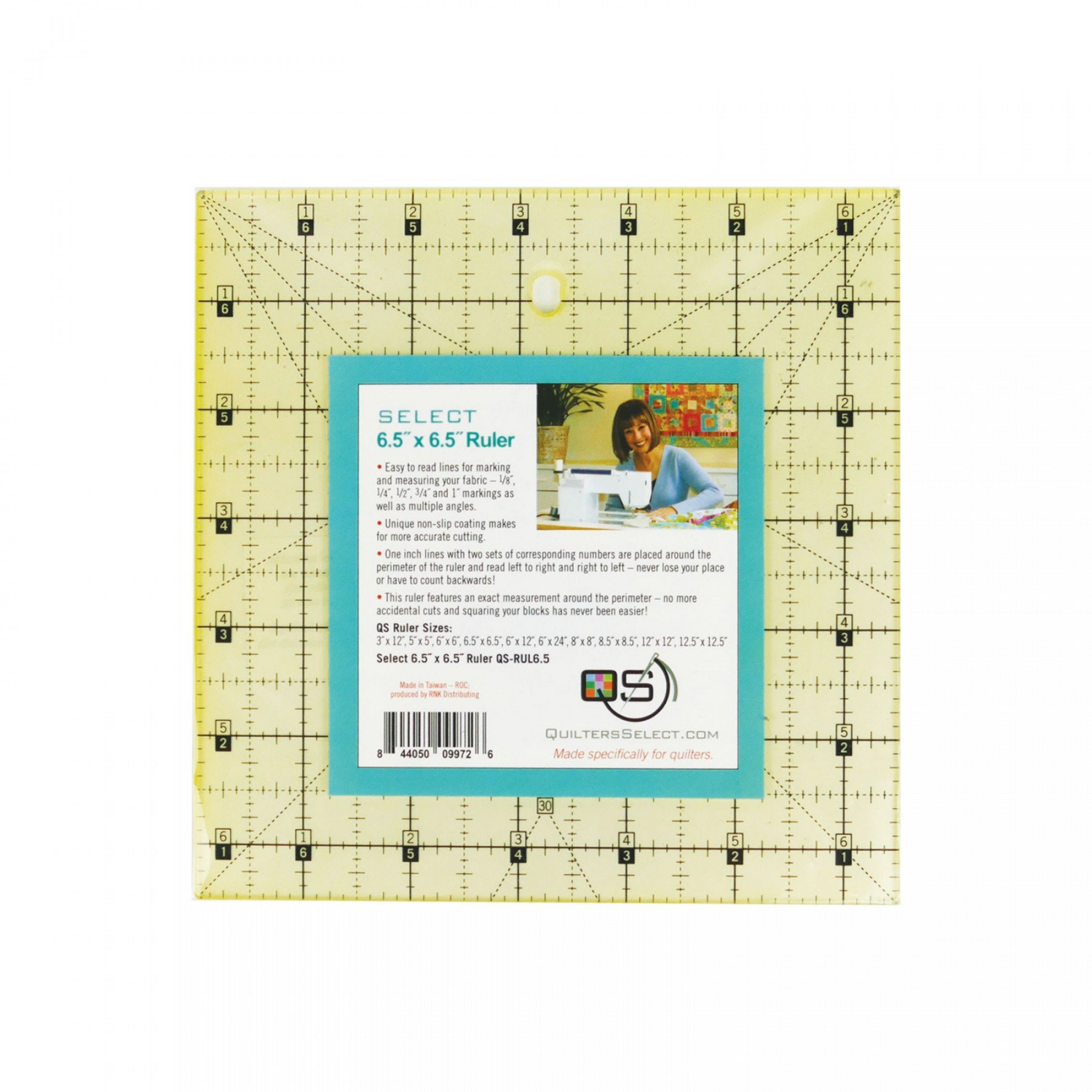 QUILTERS SELECT Non-Slip 6.5"x6.5" Ruler