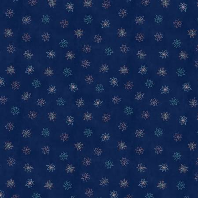 Navy Floral Foulard - Blissful Fabric Collection