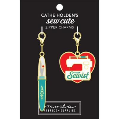 Sew Cute Seam Ripper and Sewist Zipper Charms by Cathe Holden