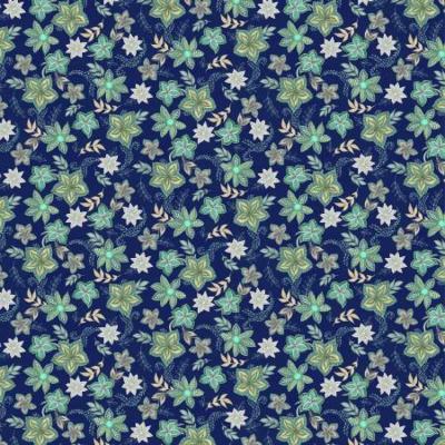 Navy Graphic Floral - Blissful Fabric Collection