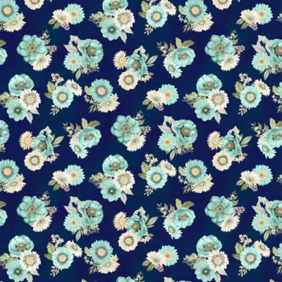 Navy Floral Toss - Blissful Fabric Collection