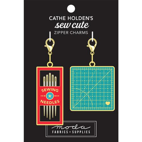 Sew Cute Needles and Cutting Mat Zipper Charms by Cathe Holden