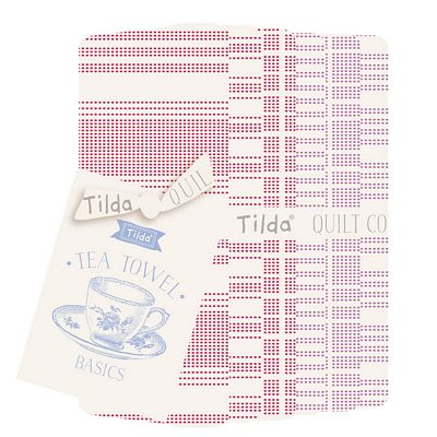 TEA TOWEL BASICS RED & PLUM Fat Quarter Bundle by TILDA