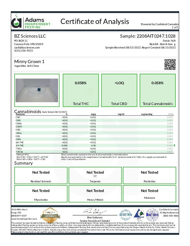 Minny Grown Gummies - BlueBeary THC Gummies