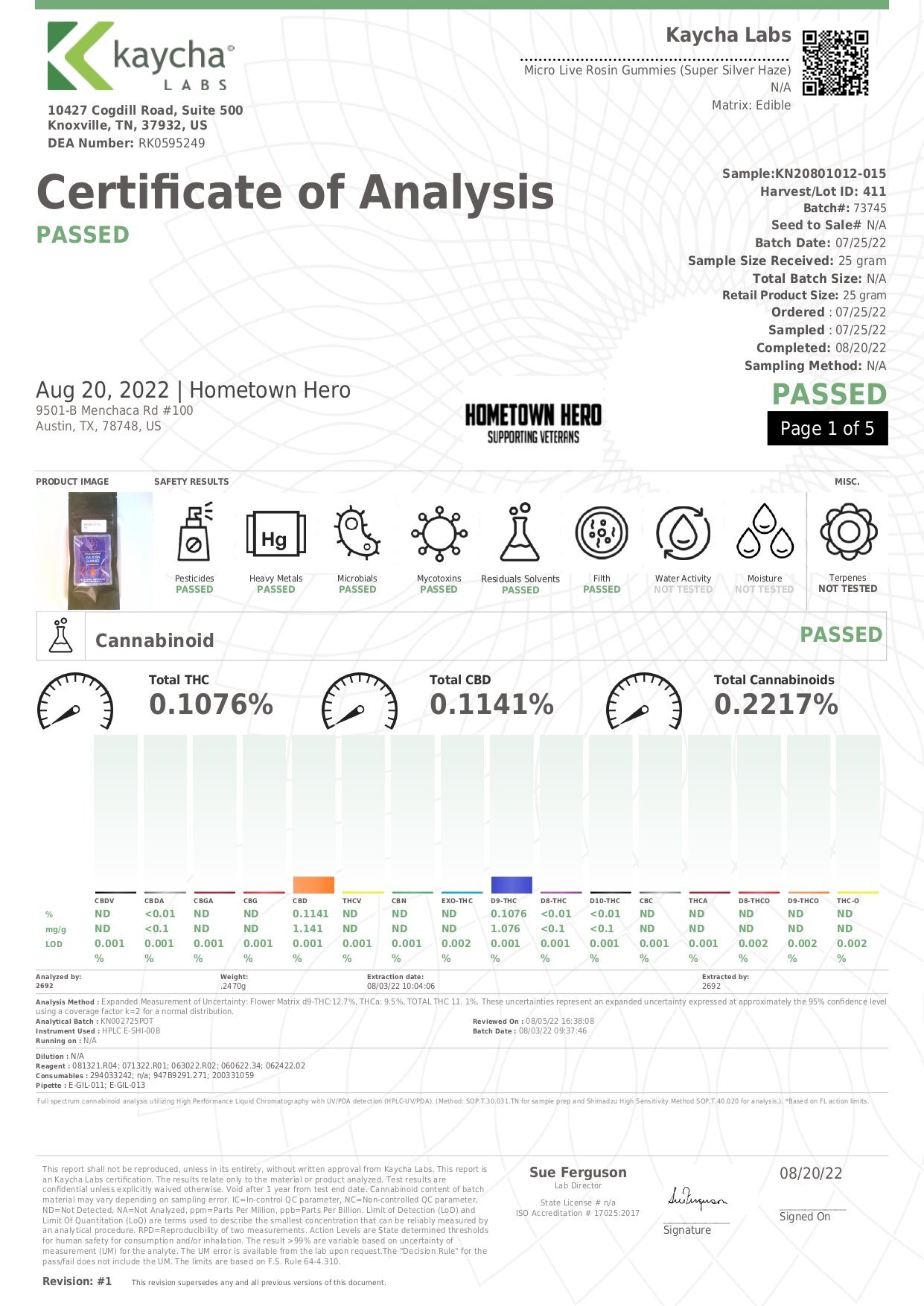 Hometown Hero Gummies - Live Rosin  - Blood Orange - Super Silver Haze
