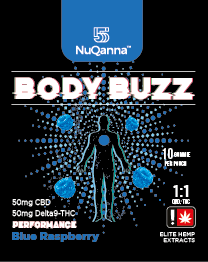 Body Buzz THC/CBD Gummies – Blue Raspberry