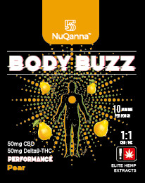Nuqanna Body Buzz THC/CBD Gummies  –  Pear