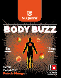 Nuqanna Body Buzz THC  Gummies – Peach Mango