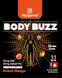 Body Buzz THC/CBD Gummies – Peach Mango