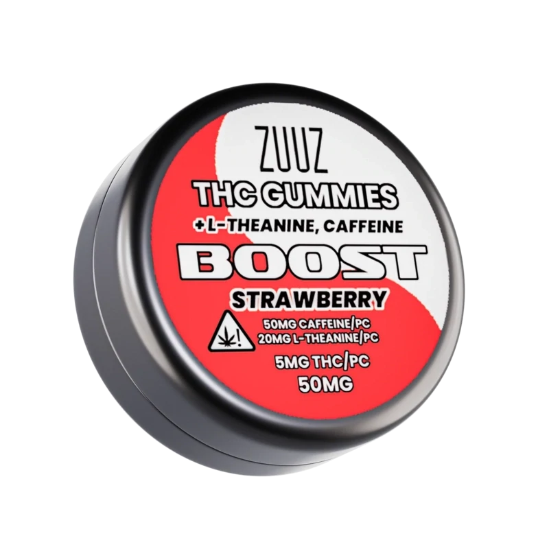 Zuuz 'BOOST' STRAWBERRY THC+CAFFEINE GUMMIES