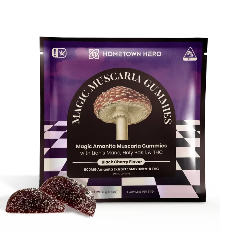 Hometown Hero Black Cherry - Magic Amanita Muscaria Gummies