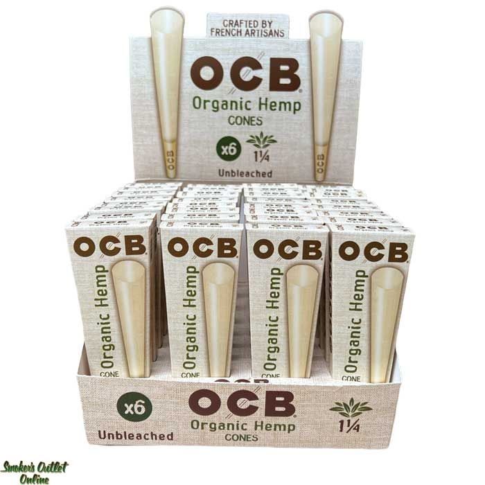 French Artisans OCB unbleached Organic Hemp Cones 6 per package 1 1/4