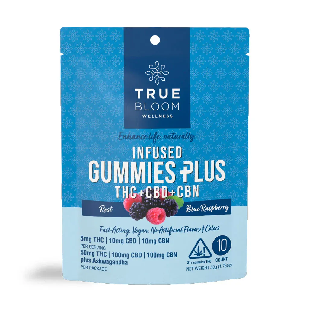 TRUE BLOOM REST | BLUE RASPBERRY | Gummies PLUS