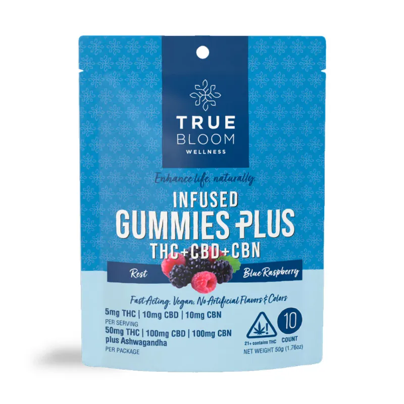 TRUE BLOOM REST | BLUE RASPBERRY | Gummies PLUS