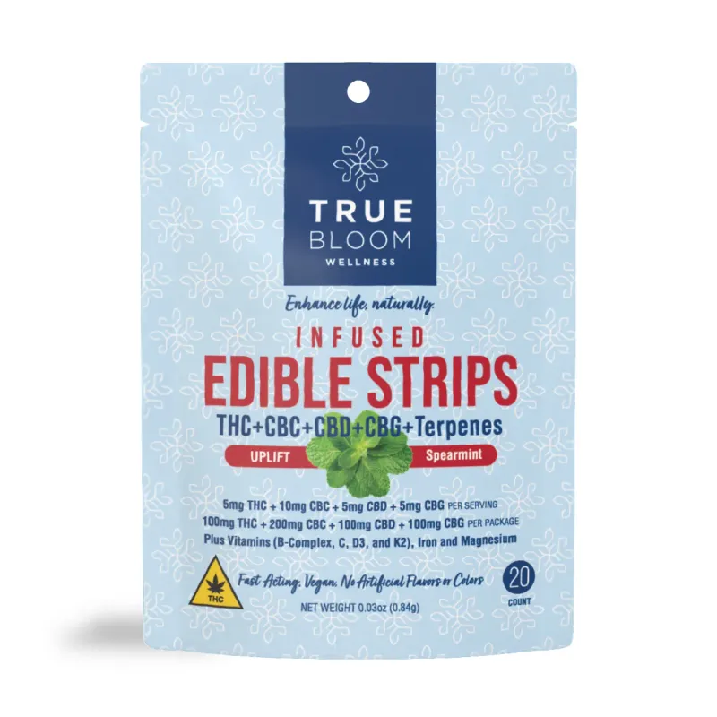 True Bloom UPLIFT | Spearmint | Edible CBD Strips