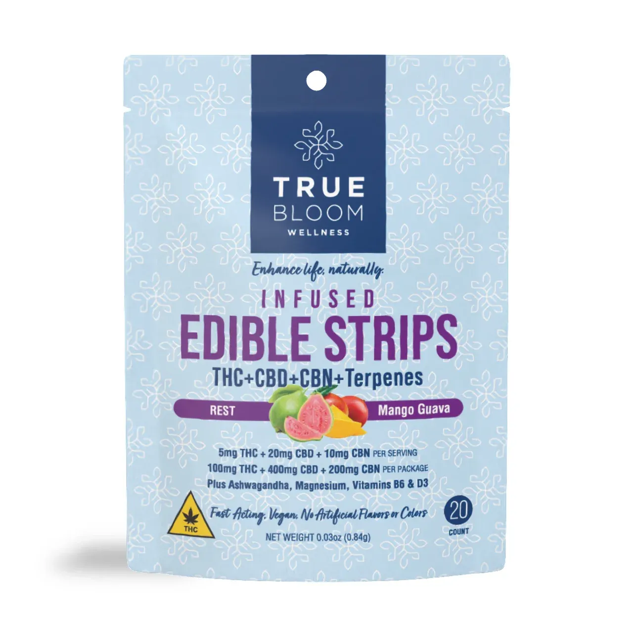 True Bloom REST | Mango Guava | Edible CBD Strips