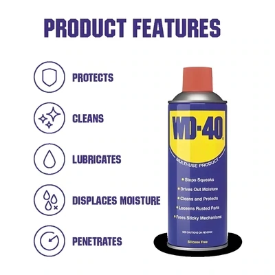 WD-40 Multi-purpose Lubricant Rust Remover-Rustout Instant Remover Spray, Car Care Cleaning Rust Remover for Metal Parts